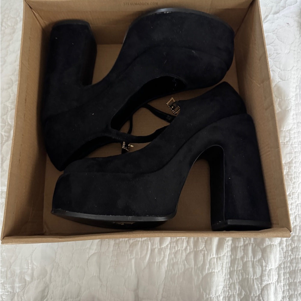 Steve Madden ELYSSA Black Platform Pumps - Picture 2 of 10